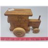 Image 1 : Wooden CO-OP toy tractor coin bank, Toystalgia 1979