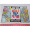 Image 1 : Vintage Rand McNally world map puzzle; Selchow & Righter co. - Complete