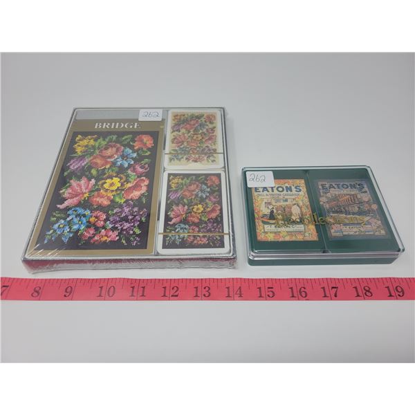 NIB Bridge set & new Eatons playing cards