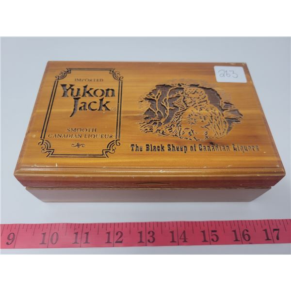 Wooden Yukon Jack box with playing cards inside (new)