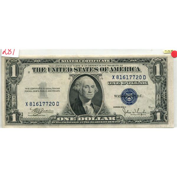 U.S. 1935 Washington $1.00 Blue Seal mint cond.