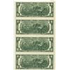 Image 2 : U.S. 1976 Jefferson $2.00 un-cut sheet of 4 mint cond.