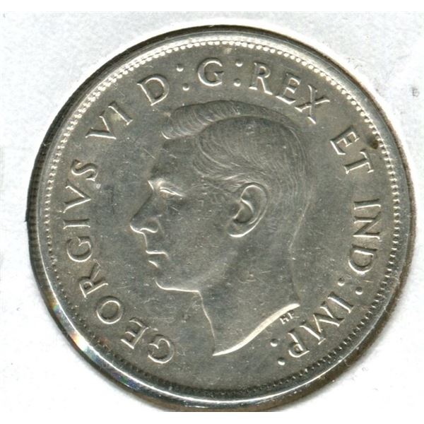 Canada 1937 half-dollar .800 silver AS.U. 50.