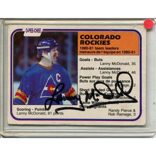 Lanny Mcdonald 1980-81 O.P.C. #85 signed Autograph