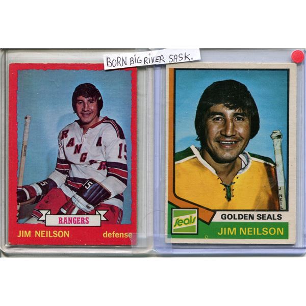 Jim Neilson 1973-74 O.P.C #123 & 1974-75 O.P.C. #109 Big River Sask