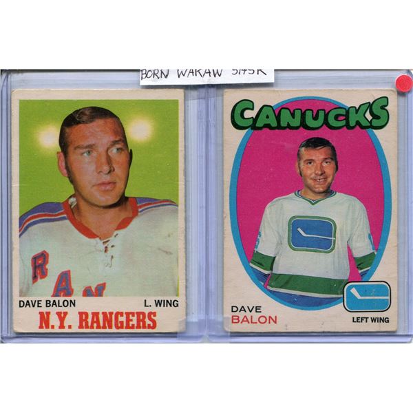Dave Balon 1970-71 O.P.C. #61 & 1971-72 O.P.C. #229 Wakaw Sask