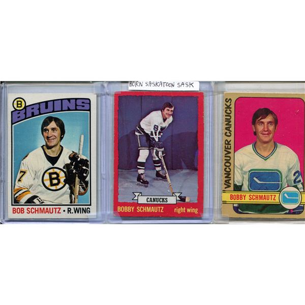 Bobby Schmautz 1972 #181-73, 1973-74, #35, 1976-77 #181 Saskatoon Sask.