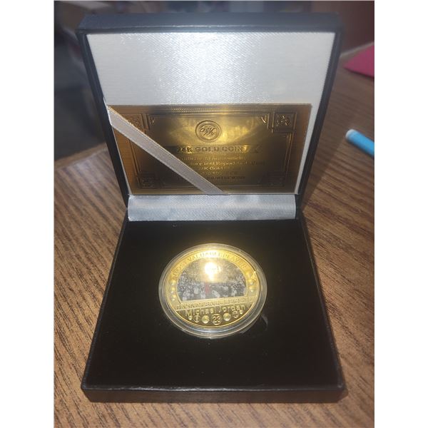 Michael Jordan M.V.P. coin 24.k gold clad with C.O.A.