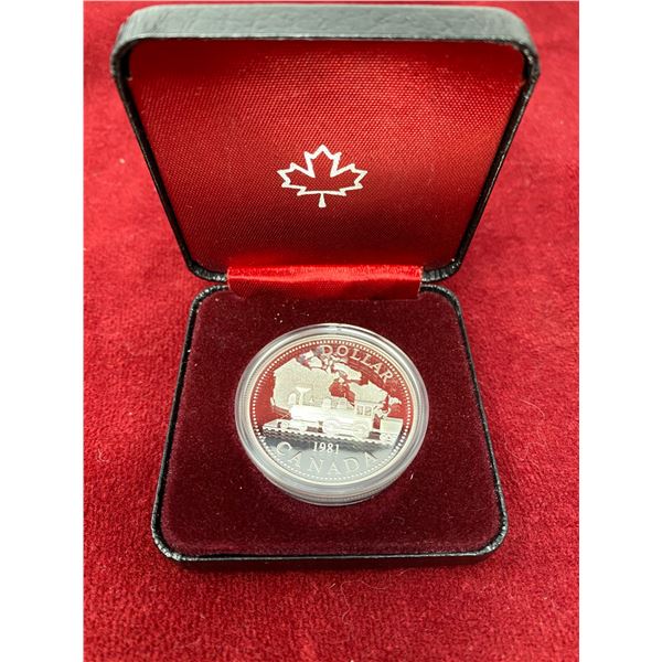 1981 Canadian Silver Dollar "Railway Train"