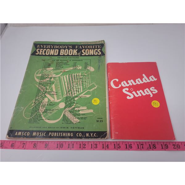 2 music books - Everyone's favorite second book of songs 1948 & Canada Sings 1983