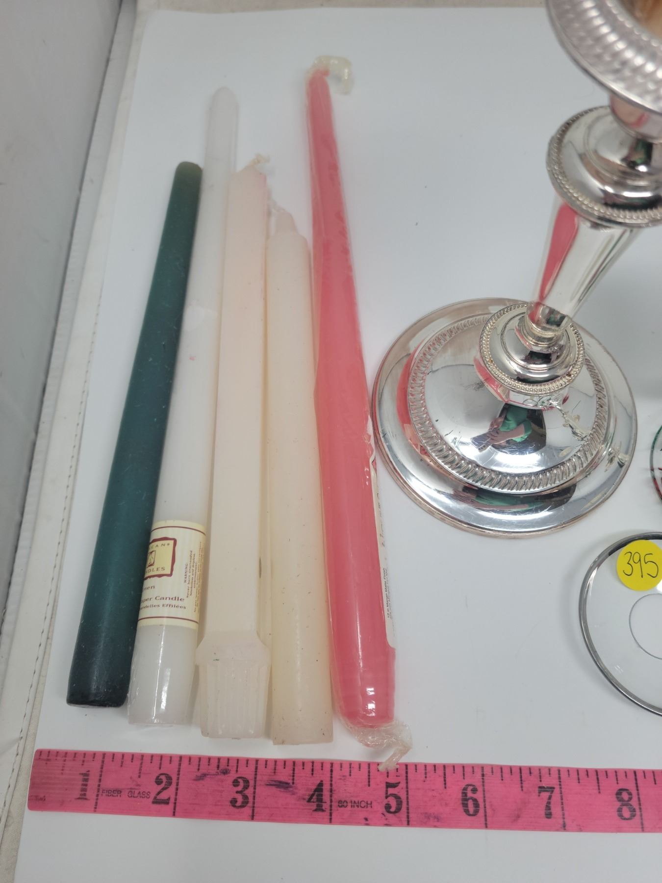 Pair of single candle holders, Candelabra, Candle snuffer, 10 candles