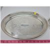 Image 2 : Silverplate tray, Oval 14" long & 1.5" deep- Rogers and silverplate candy dish with handle. 7.5" wid