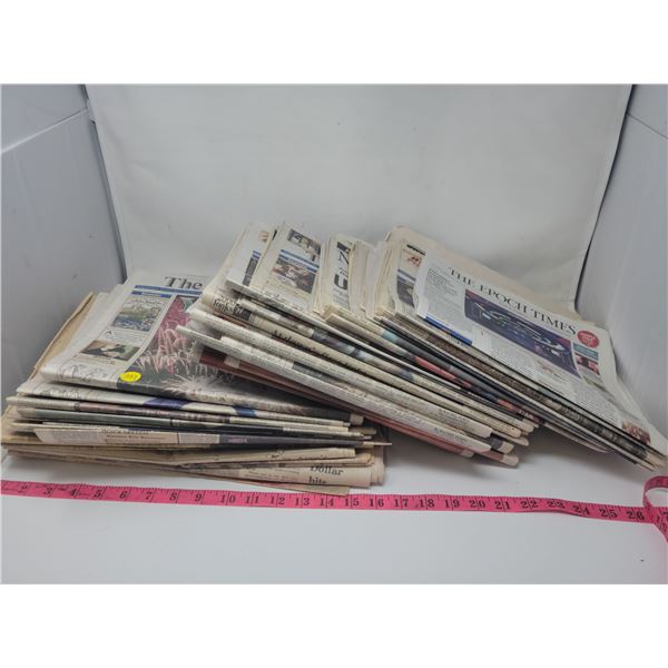 Old newspapers: Globe & Mail, National Post, Prince Albert Daily Herald & Star Phoenix