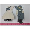 Wooden boy & girl shelf sitters or wall hangings. 11