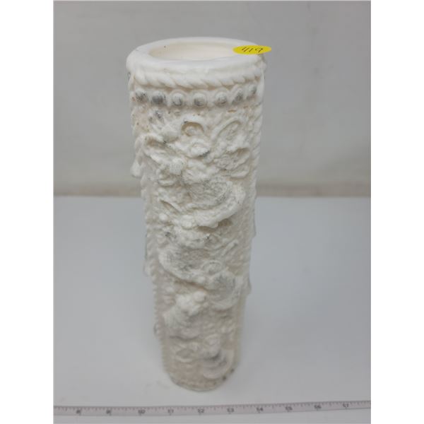 White candle with wedding bells 11" tall