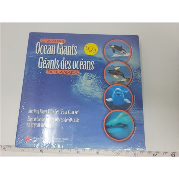 Sealed sterling silver four coin set - Ocean Giants