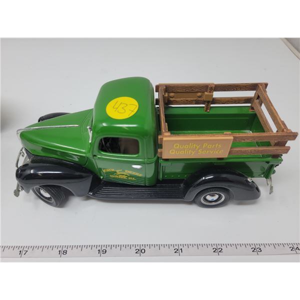 John Deere Ford truck, ltd edition.back top & tail gate open, 7" long X 3.4" wide.