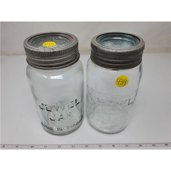 2 old canning Jewel jars