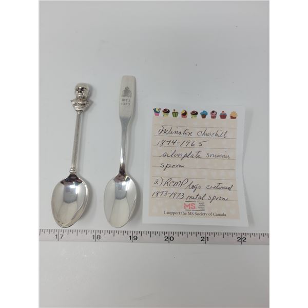 1874-1965 Winston Churchill Centenary silverplate souvenir teaspoon exquisite E.P.N.S., Metal RCMP l