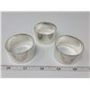 Image 1 : 2 Sterling stamped napkin holders, one silver color metal napkin holder.