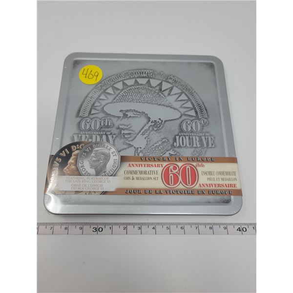 Canadian 60th anniversary of VE-Day in metal container