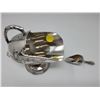 475  Raimond silverplate tilted ice container/serving bowl/sugar bowl with small serving scoop