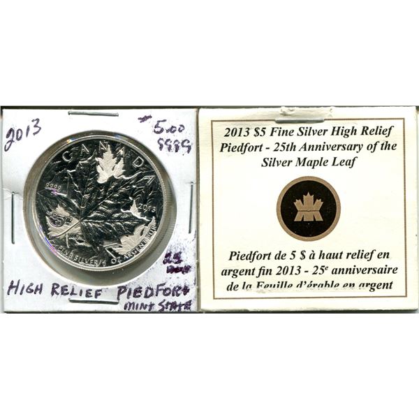 2013 $5.00 Piedfort .9999