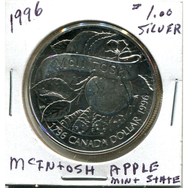 1996 $1.00 McIntosh Apple silver
