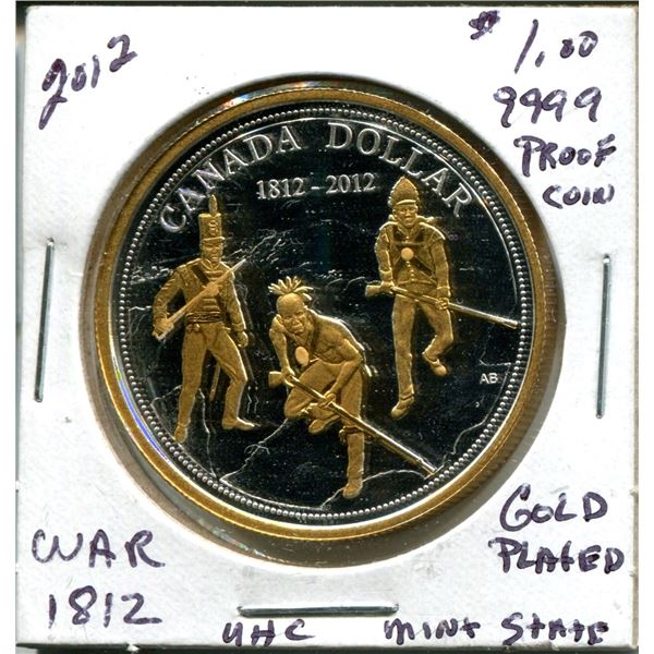 2012 $1.00 War of 1812 .9999