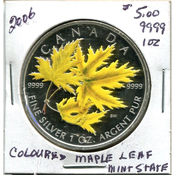 2006 $5.00 Colored Maple Lead .9999