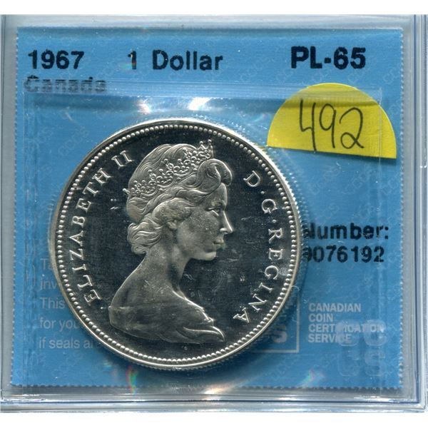 1967 $1.00 PL-65 CCCS coin