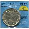 Image 1 : 1957 $1.00 MS-60 CCCS coin