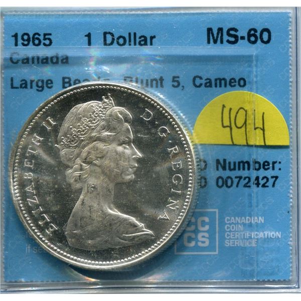 1965 $1.00 MS-60 CCCS coin