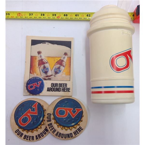 Collectible OV Lot - Bottle Cooler, Coasters, Table Display