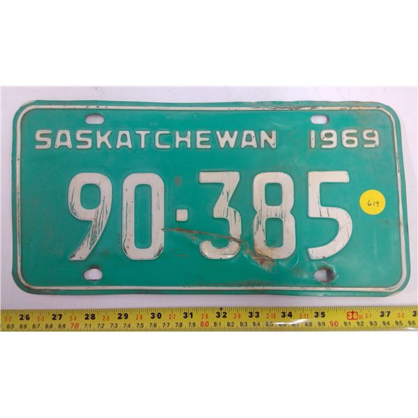 1969 Sask Licence Plate