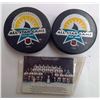 Image 1 : 1997 NHL All Star Game Pucks & Card
