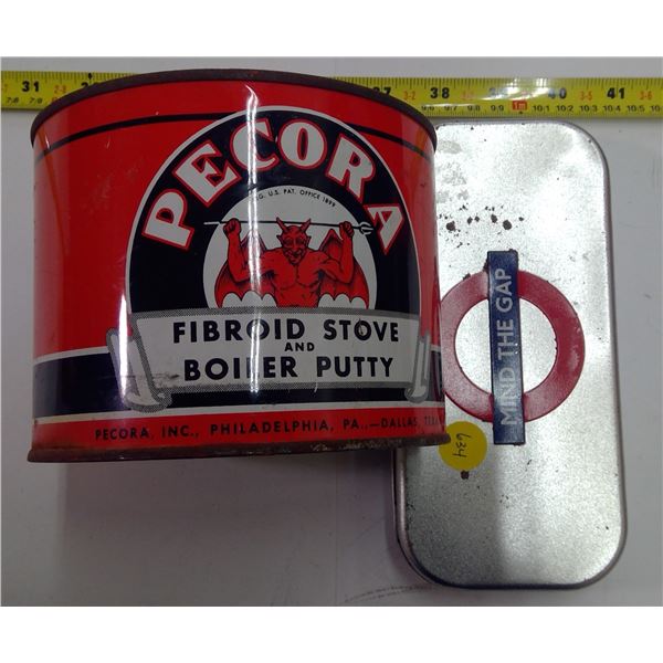 2 Tins - Pecora Fibroid Stove & Boiler Putty, Etc.