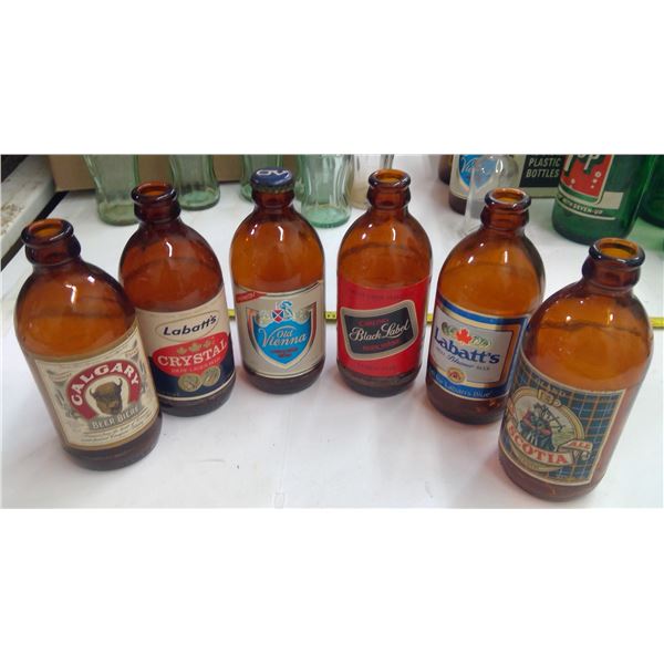 Lot of Old Glass Bottles - Beer