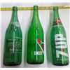 Image 3 : Lot of 3 Large Green Bottles - 7-Up & Stubby