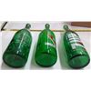 Image 4 : Lot of 3 Large Green Bottles - 7-Up & Stubby