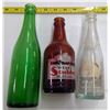 Image 3 : Lot of 3 Small Glass Bottles -  2 -Stubby & 1-Green