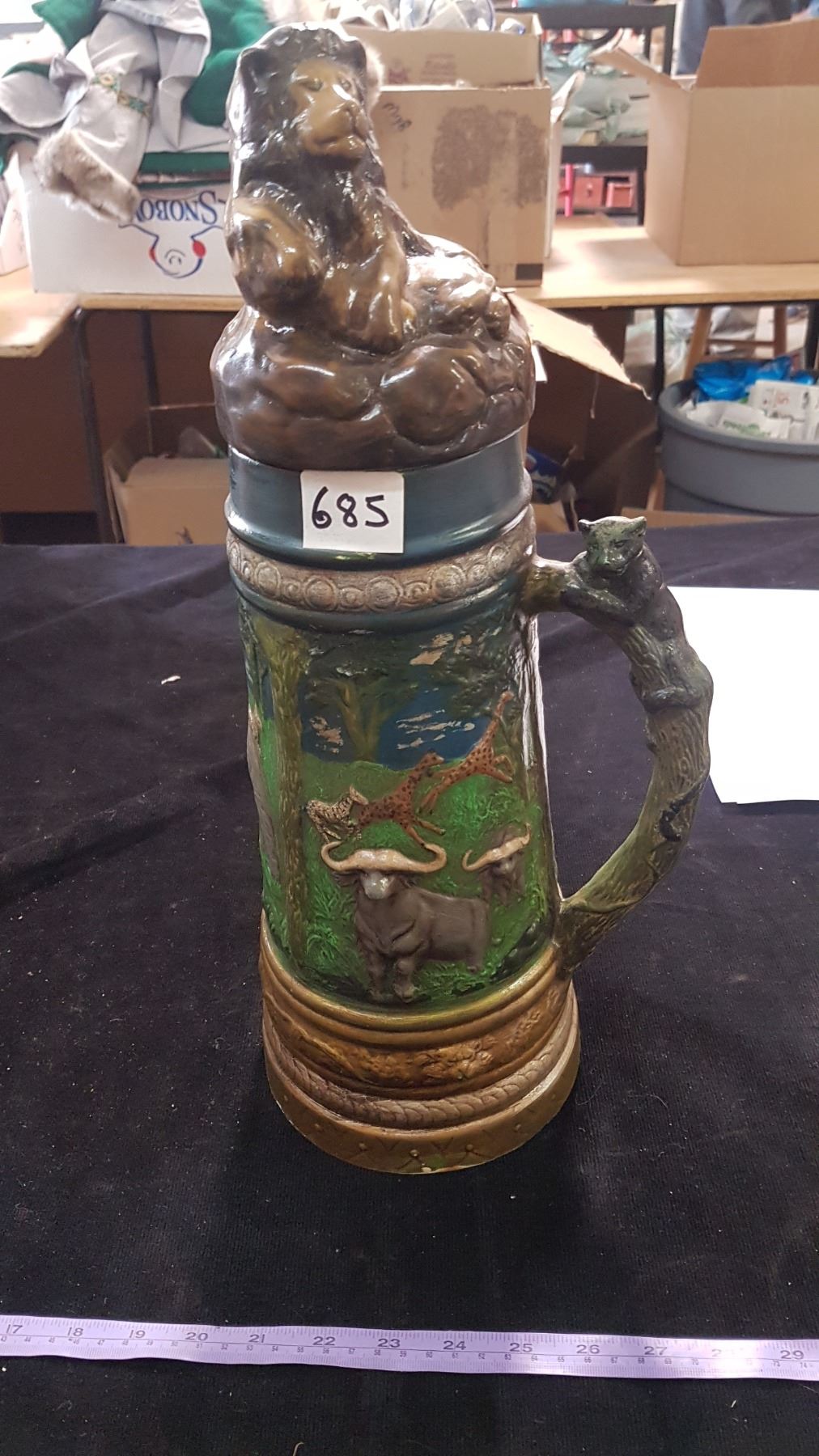 Vintage Holland Mold 18" Tall Ceramic Beer Stein