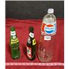 Image 1 : 3 Vintage Pop Bottles -Pepsi Shortneck With Cap 52.8 Oz.