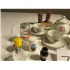 Image 3 : Children's tea set - four cups & saucers with tea pot; 5 sets salt & pepper