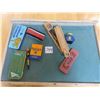 Image 1 : 18" X 24" childs chalkboard with eraser, pencil case, full ink bottle, Knott's eraser & 2 mechanical