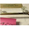 Image 5 : Vintage brass tire gauge - letter opener old Saskatoon business, Press button Saskatoon 1951, footed