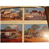 Image 2 : Framed picture - four oil company, vintage cars post card *framed*, two safety shields, car postcard