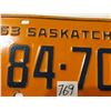 Image 2 : 1963 Saskatchewan license plate