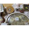 Image 1 : tins - calculator machine - leather flower picture - sailor bank - cruet container - sunshine biscui