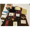 Image 1 : Scottish apron WWII present to wife. Ration token, uniform badges, CFB Shilo, WWII mathcbook cover &